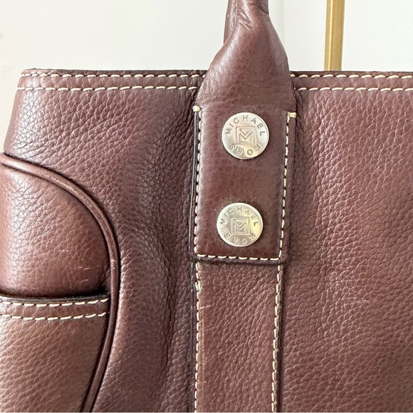 Vintage Michael Kors Royal Hock Brown Pebbled Leather Tote/Satchel - Picture 3 of 9